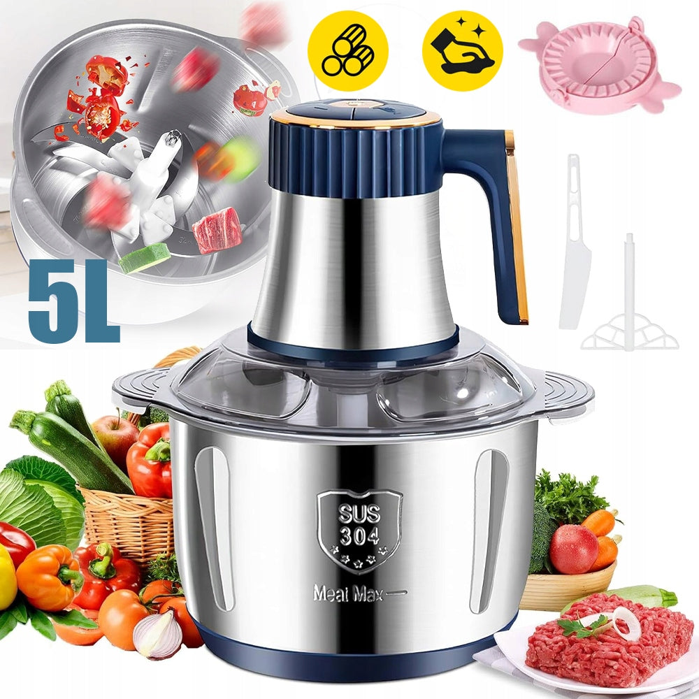 FOOD SHREDDER 500W STAINLESS STEEL MEAT MIXER GRINDER 5L