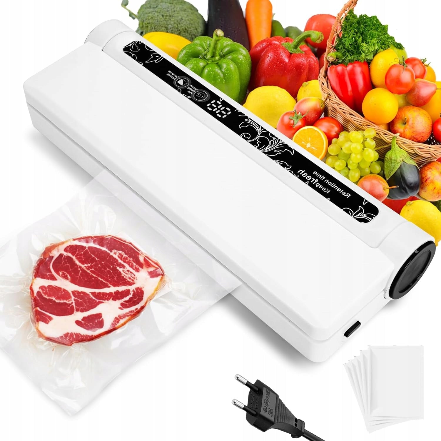 FOOD VACUUM PACKAGING MACHINE WELDING MACHINE WITH CUTTING KNIFE FILM 130W 62kpa