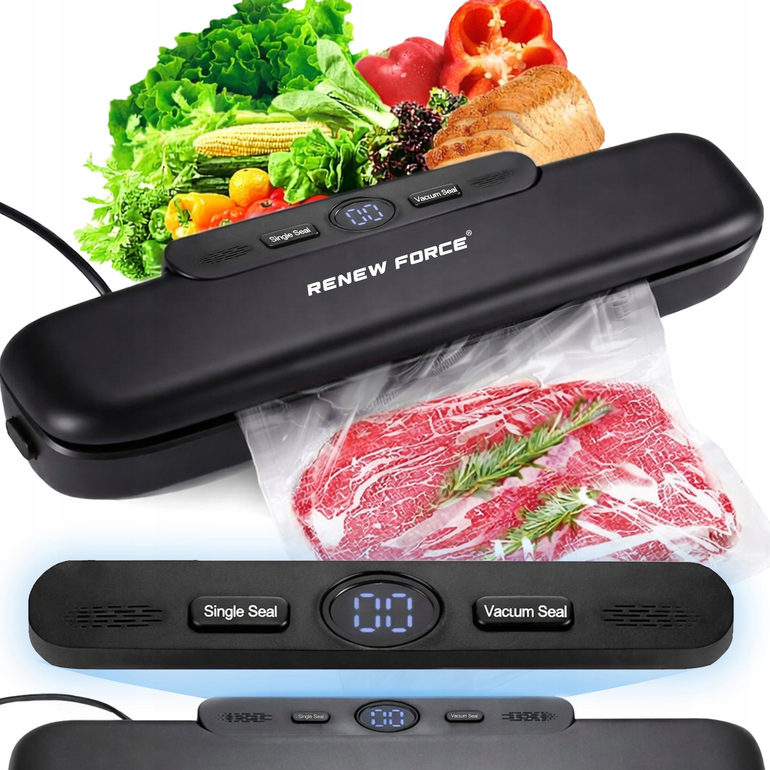 FOOD VACUUM SEALER STRONG AUTOMATIC PACKING MACHINE + POUCHES