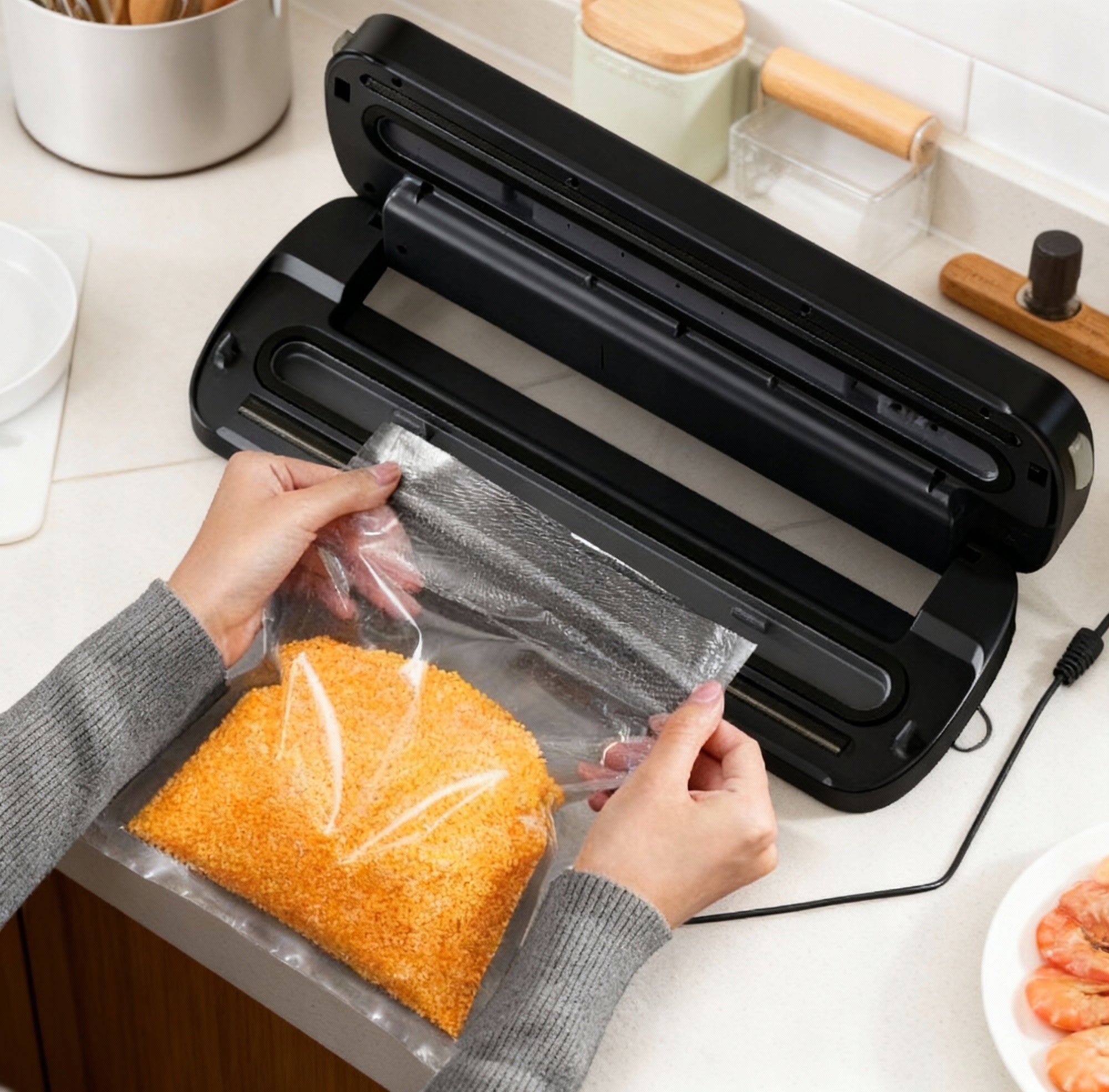 FOOD VACUUM WELDING MACHINE 110W PACKING MACHINE XXL BAG SET + SLEEVE Manufacturer code TKG FSV 2000 B
