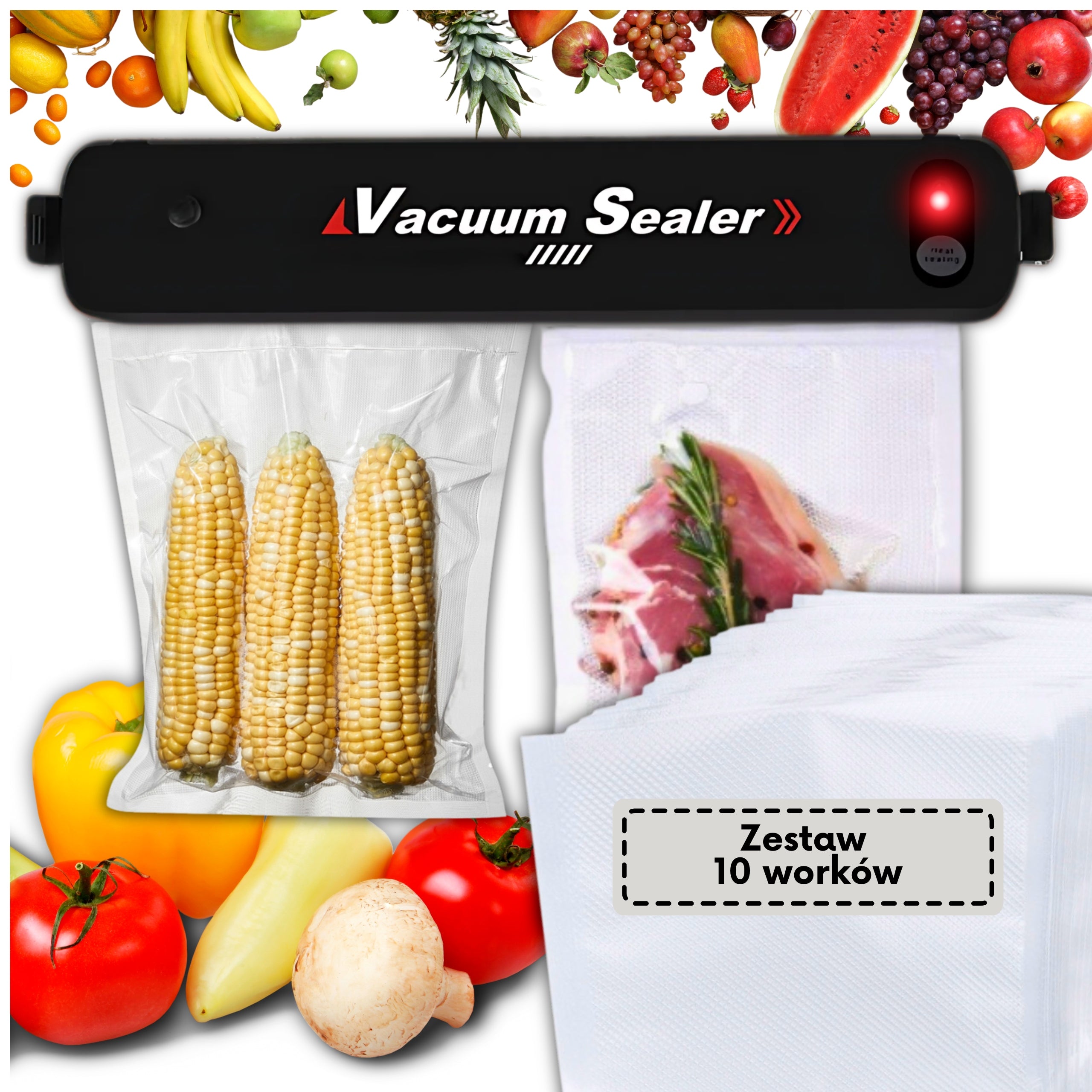 FOOD VACUUM WELDING MACHINE 90W PACKING MACHINE + SET OF 10 BAGS