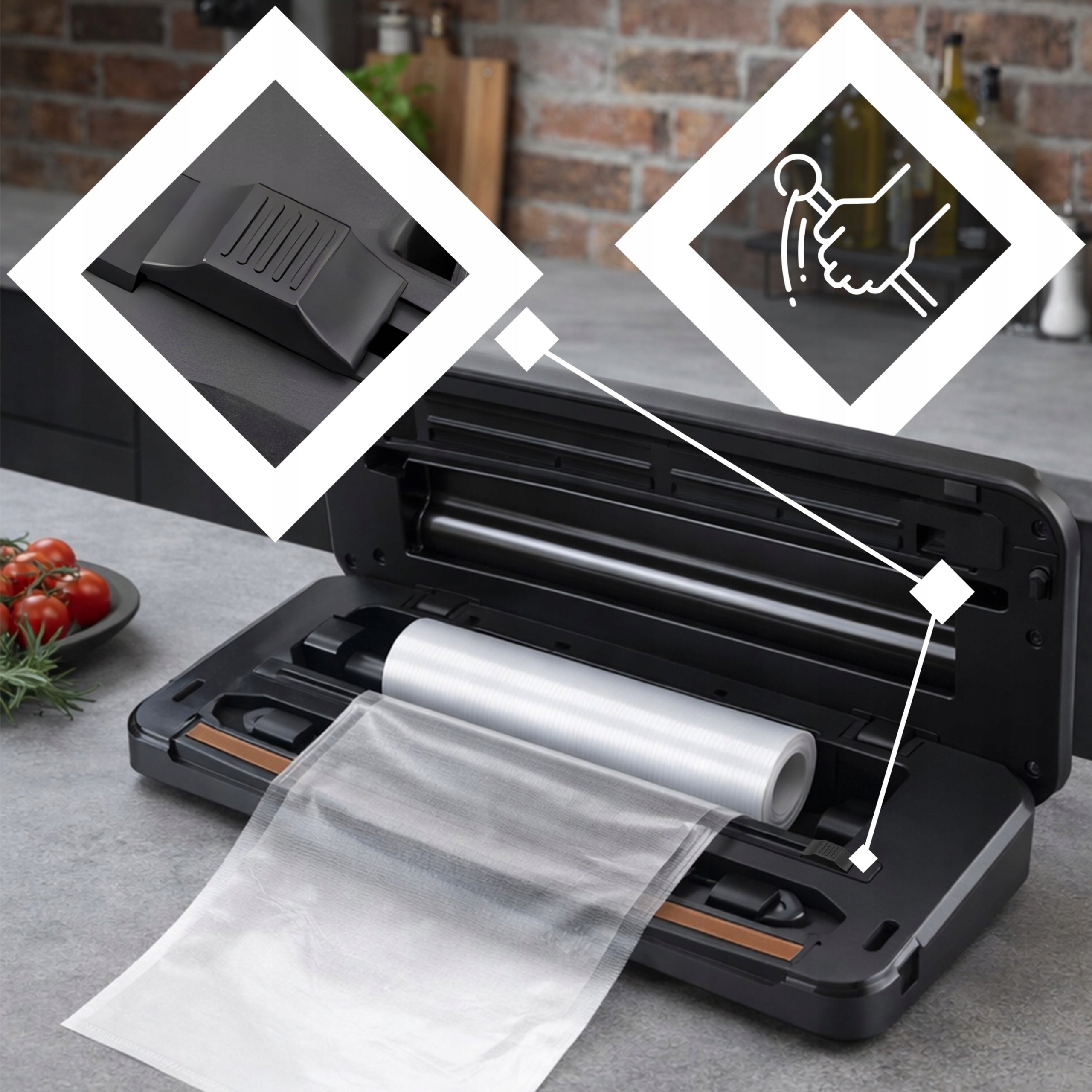 FOOD VACUUM WELDING MACHINE AUTOMATIC PACKING MACHINE 110W + FOIL ADAPTERS Brand RETOO
