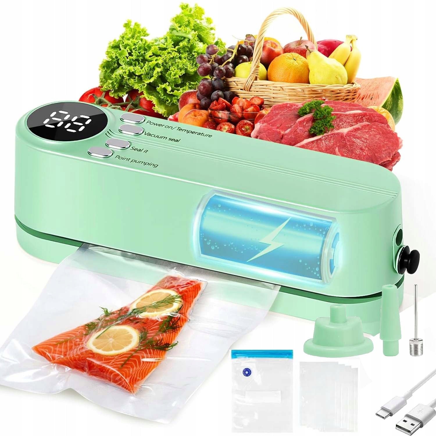 FOOD VACUUM WELDING MACHINE PACKER SET OF 3 MODES+ACCESSORIES