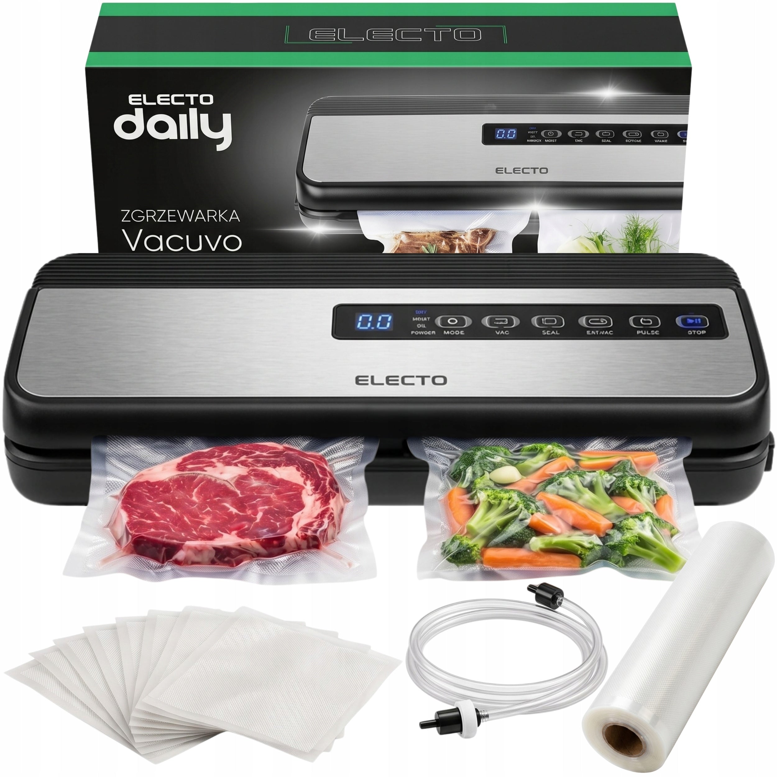FOOD VACUUM WELDING MACHINE STRONG AUTOMATIC PACKAGING MACHINE + FOIL BAGS