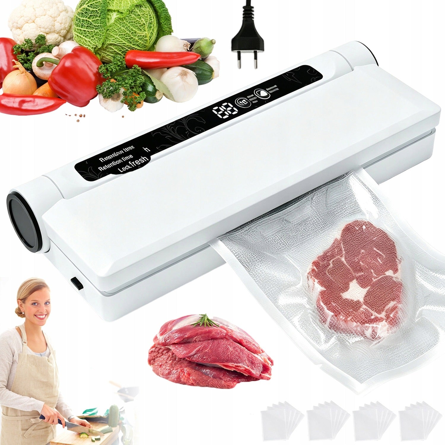 FOOD VACUUM WELDING MACHINE STRONG AUTOMATIC PACKAGING MACHINE +FOIL SET