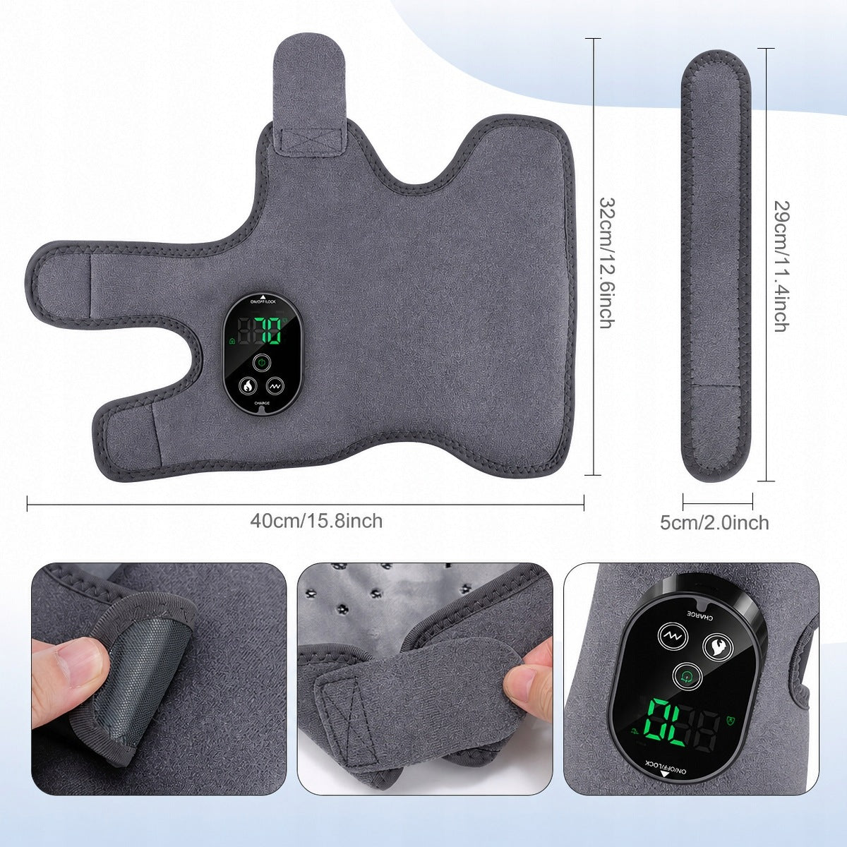 FOOT AND ANKLE MASSAGER GREY 1 PC WITH HEATING FUNCTION PAIN REHABILITATION Brand no brand