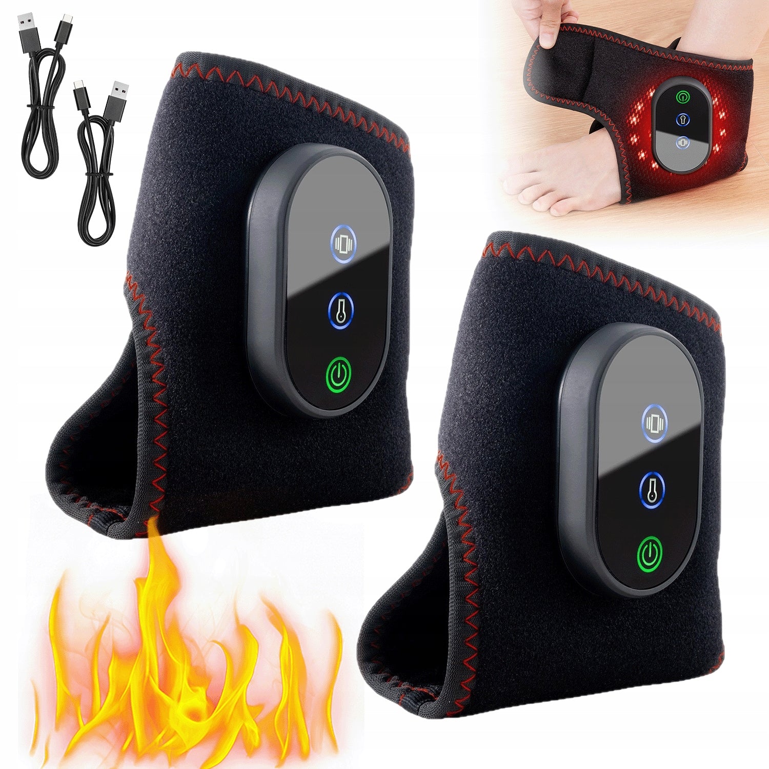 FOOT AND ANKLE MASSAGER WITH HEATING FUNCTION FOR CHRONIC PAIN