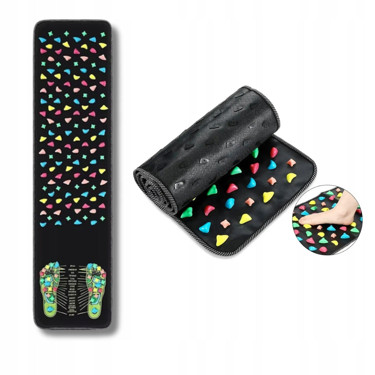FOOT MASSAGE MAT SENSORY EXERCISE TABS with XXL Pebbles Anti-Send