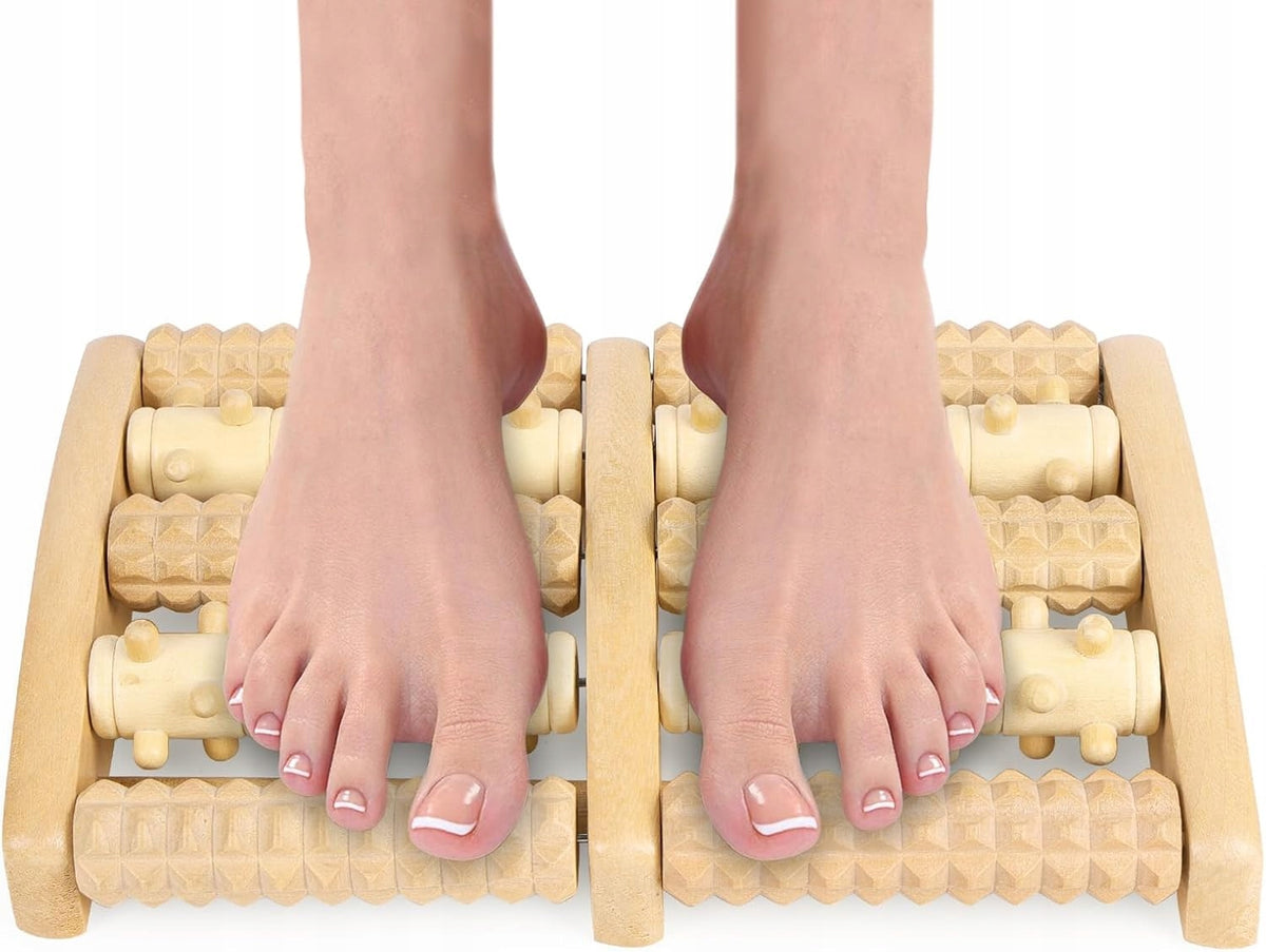 FOOT MASSAGE ROLLER WOODEN MASSAGER REFLECTIVE POINTS GIFT