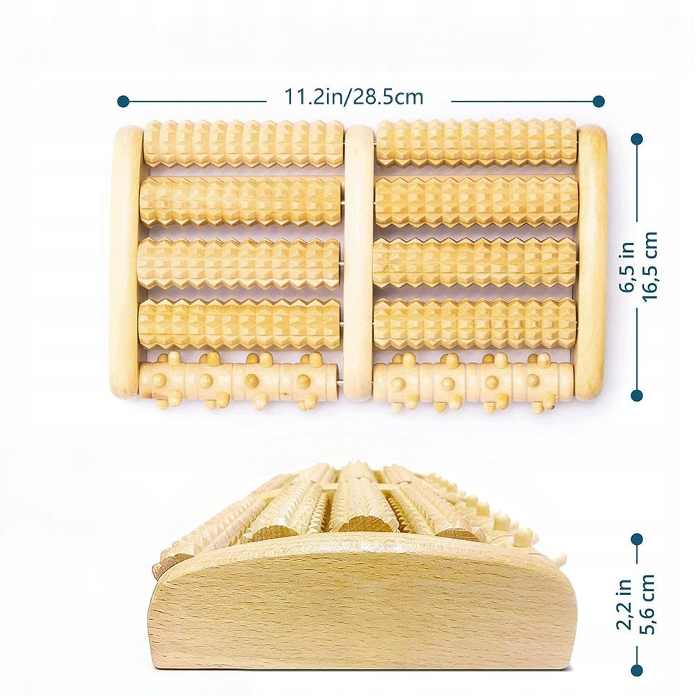 FOOT MASSAGER ROLLER WOODEN ROLLER DOUBLE WITH STUD PROJECTIONS STRAIGHT Packaging status original