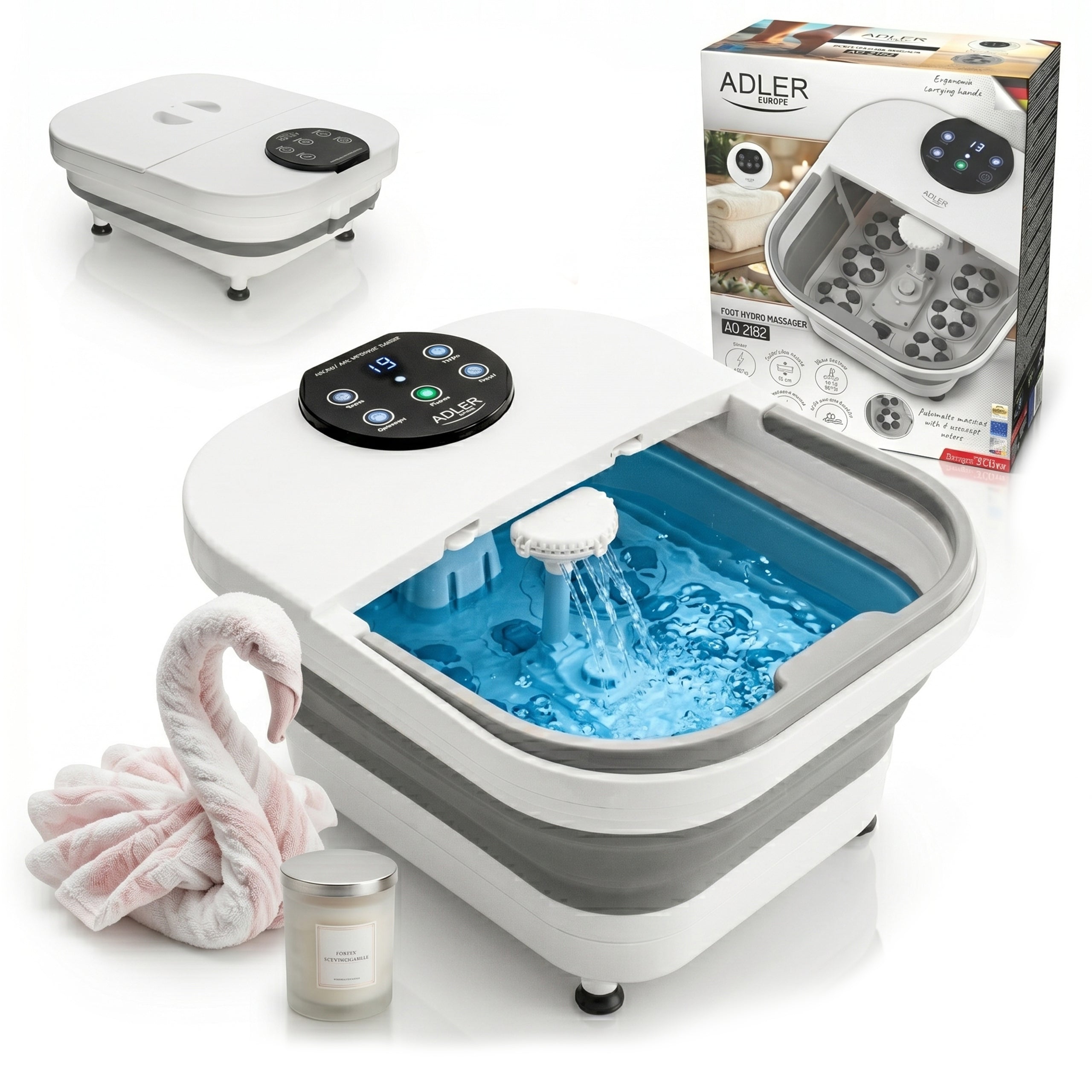 FOOT MASSAGER WATER HYDROMASSAGE LEG FOLDING HEATING 48°C CASCADE 500W