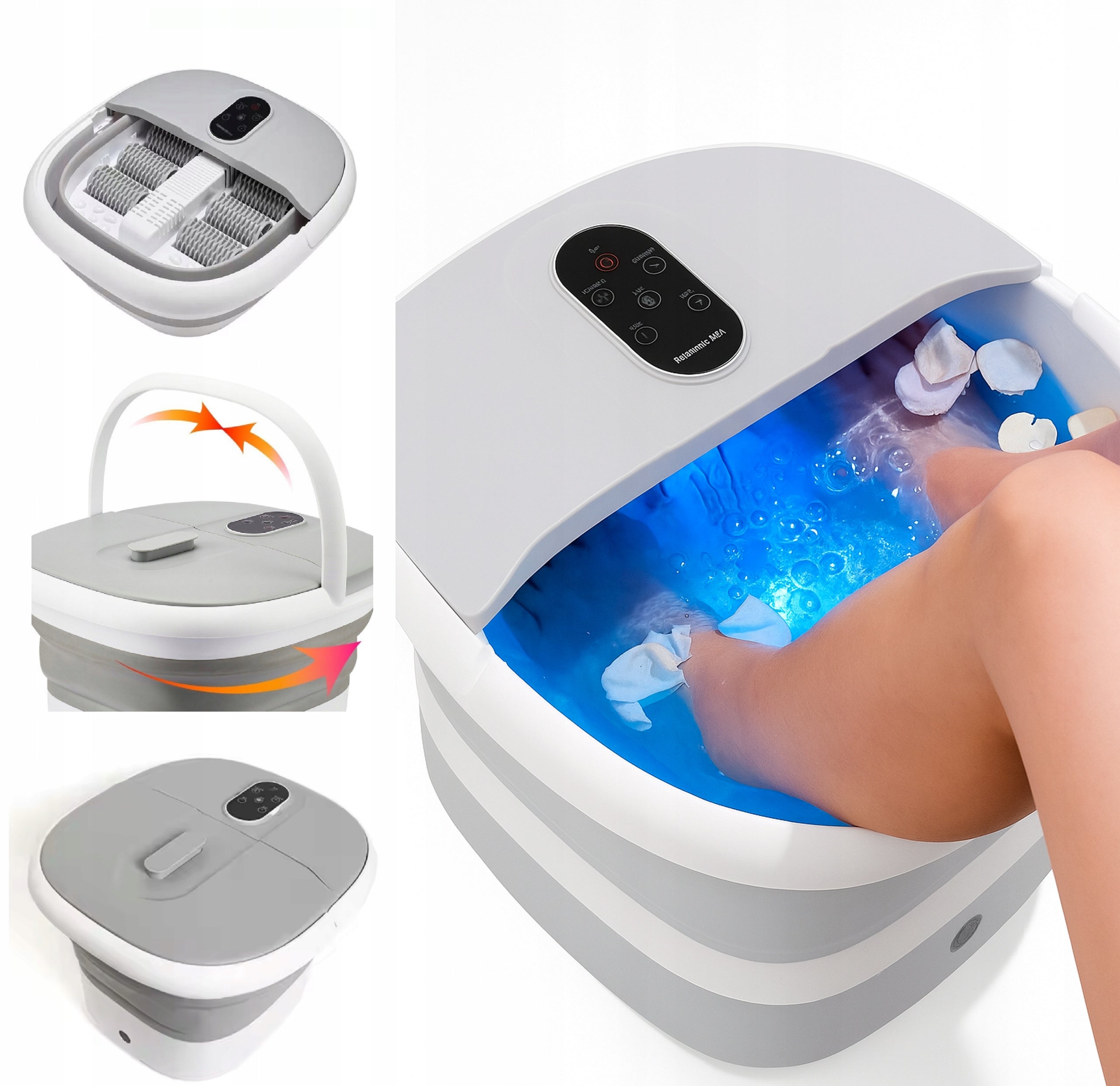FOOT MASSAGER WATER HYDROMASSAGER HEATING BUBBLES WAVES ROLLERS + REMOTE CONTROL