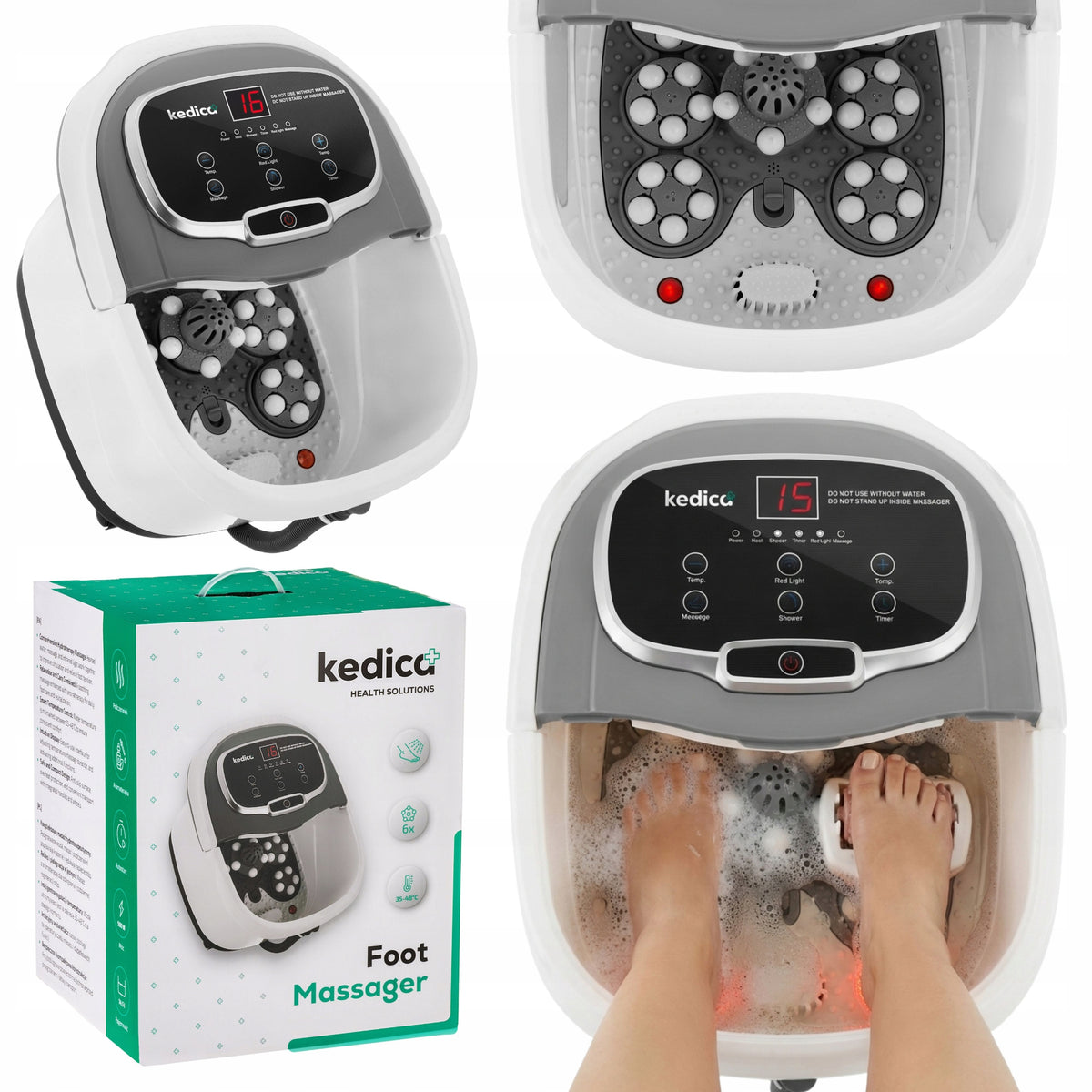 FOOT MASSAGER WATER HYDROMASSAGER LED HEATING 35-48°C INFRARED