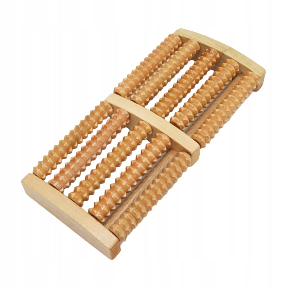 FOOT MASSAGER WITH WOODEN ROLLER MUSCLE RELIEF AND IMPROVED CIRCULATION