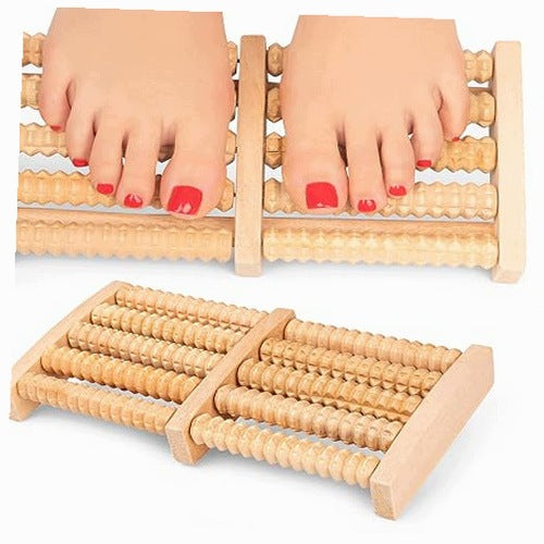 FOOT MASSAGER WOODEN ROLLER ACUPRESSURE FOR SENIOR ATHLETES