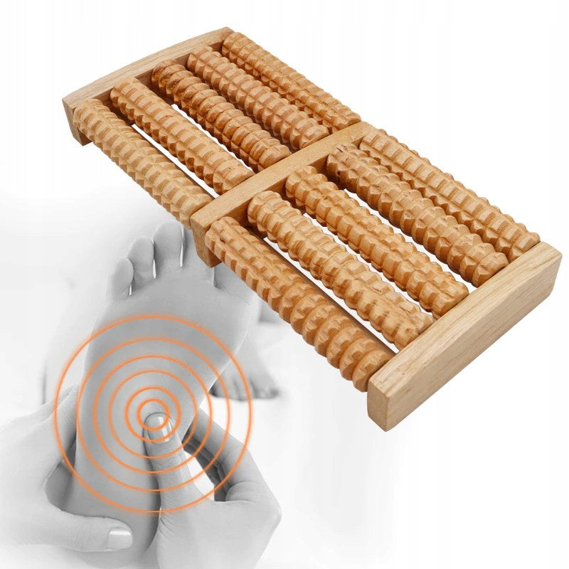 FOOT MASSAGER WOODEN TRADITIONAL ROLLER FOR MASSAGE DOUBLE ROW ROLLER 2x5 Manufacturer code masażer drewniany PROFI ID