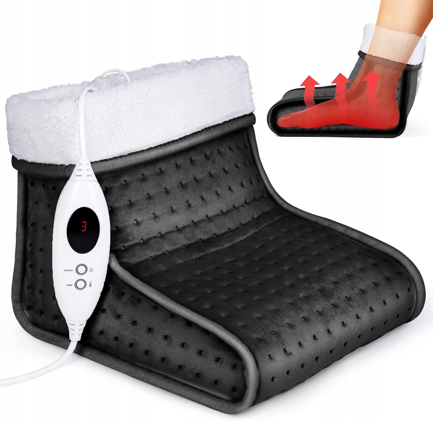 FOOT WARMER 6 TEMPERATURE LEVELS TIMER AUTOMATIC SHUTDOWN