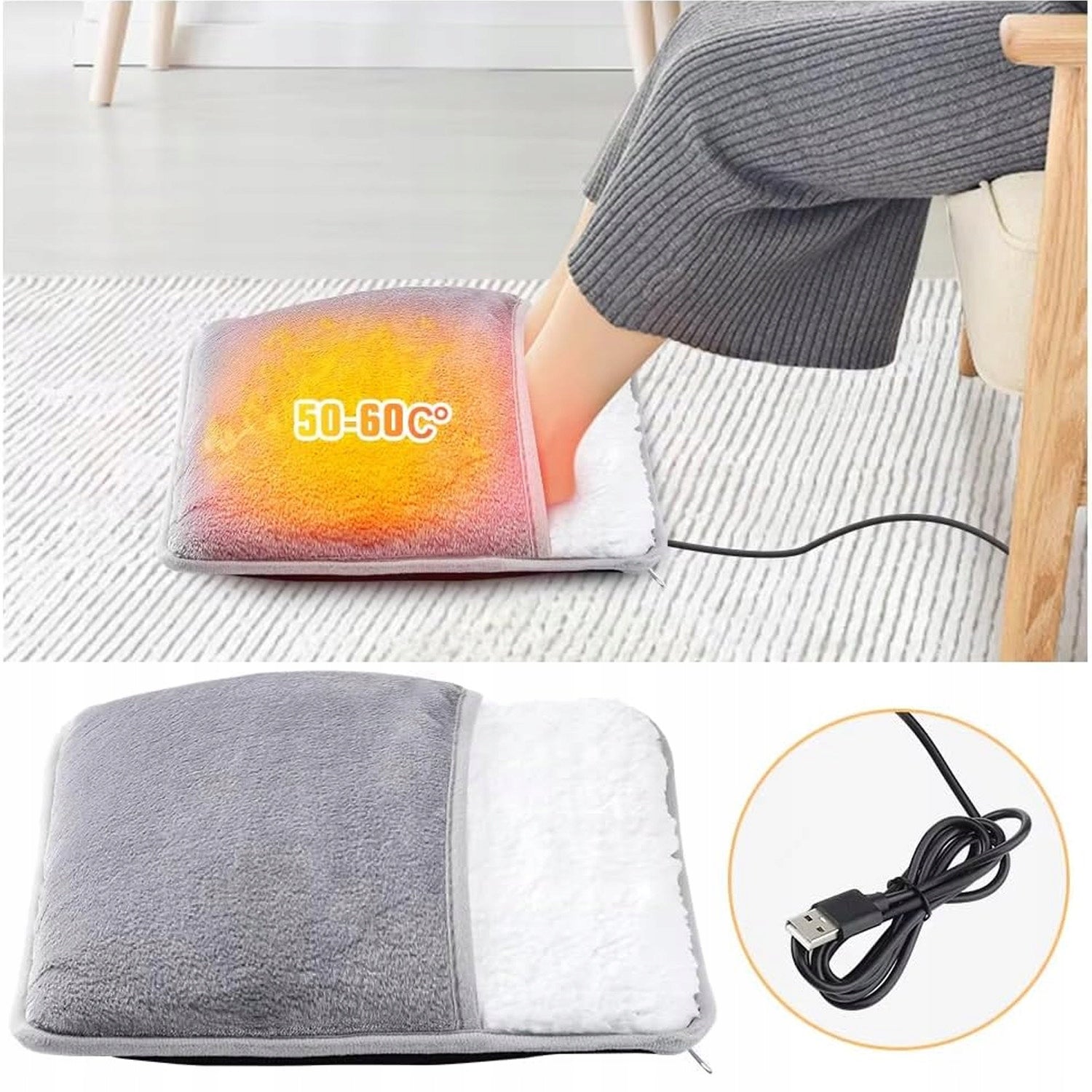 FOOT WARMER SHOE ELECTRIC SLIPPERS HEATED HEATING MAT Packaging status original
