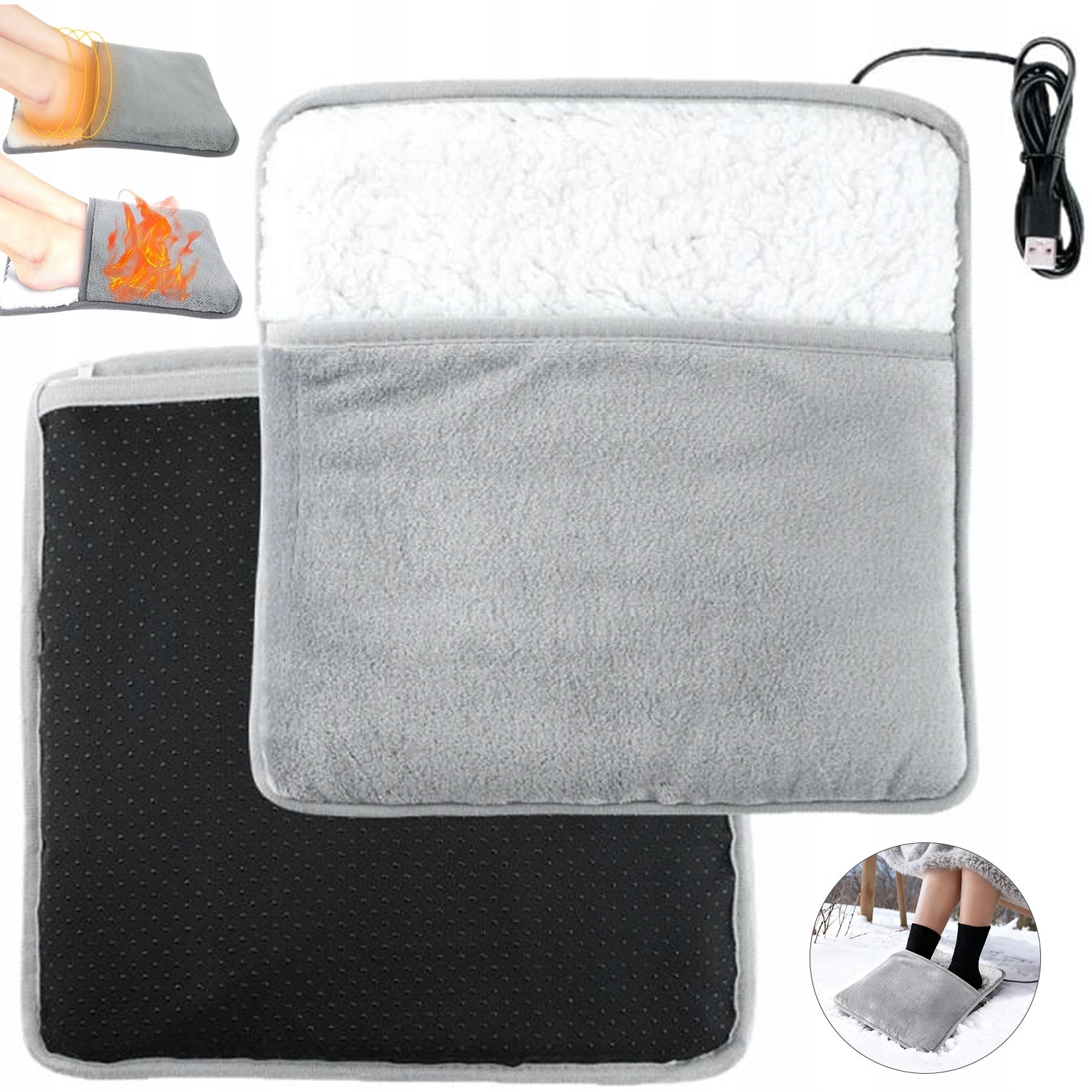 FOOT WARMER SHOE ELECTRIC SLIPPERS HEATED MAT HEATING PAD