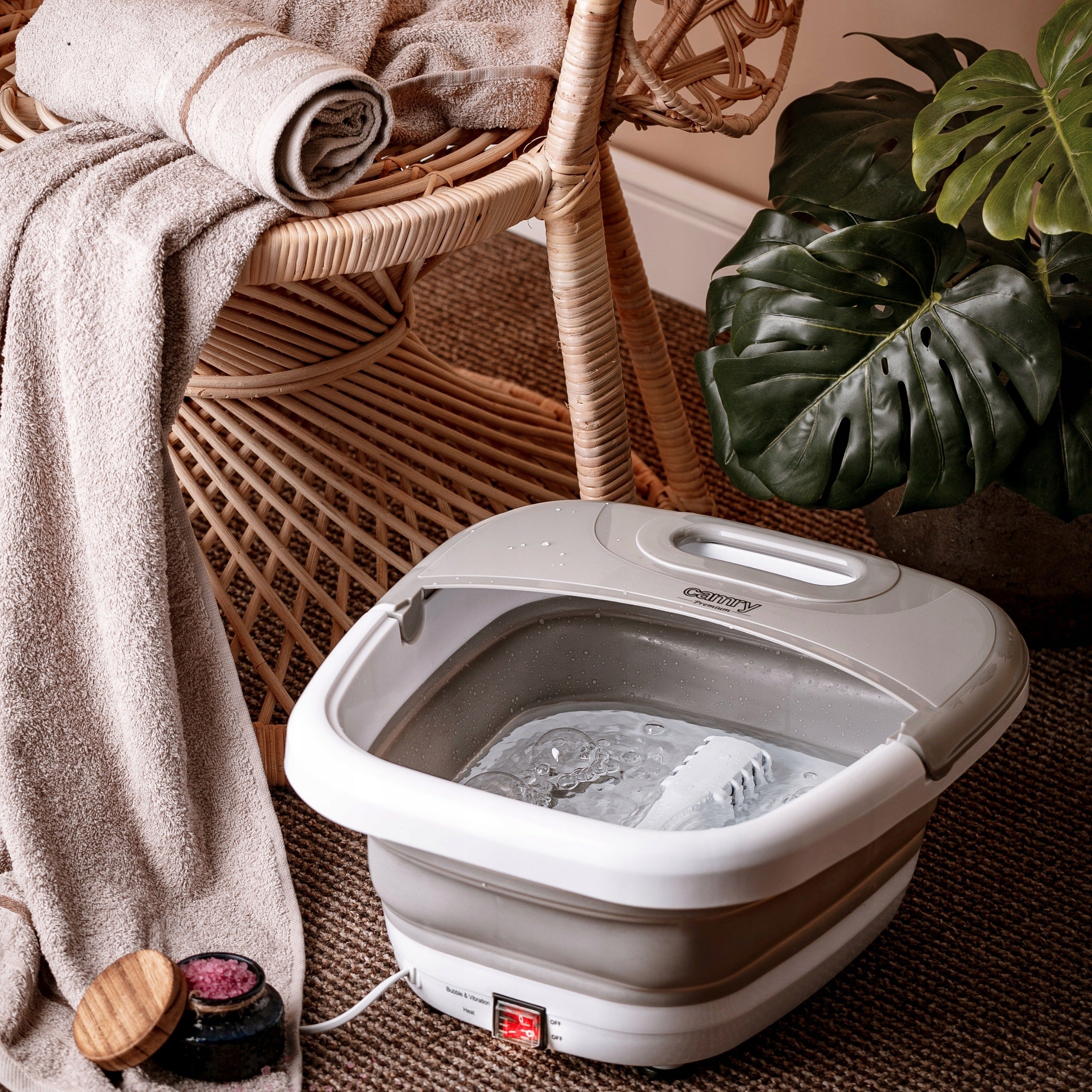 FOOT WATER MASSAGER HYDROMASSAGER HEATING Vibration Bubble Massage Packaging status original