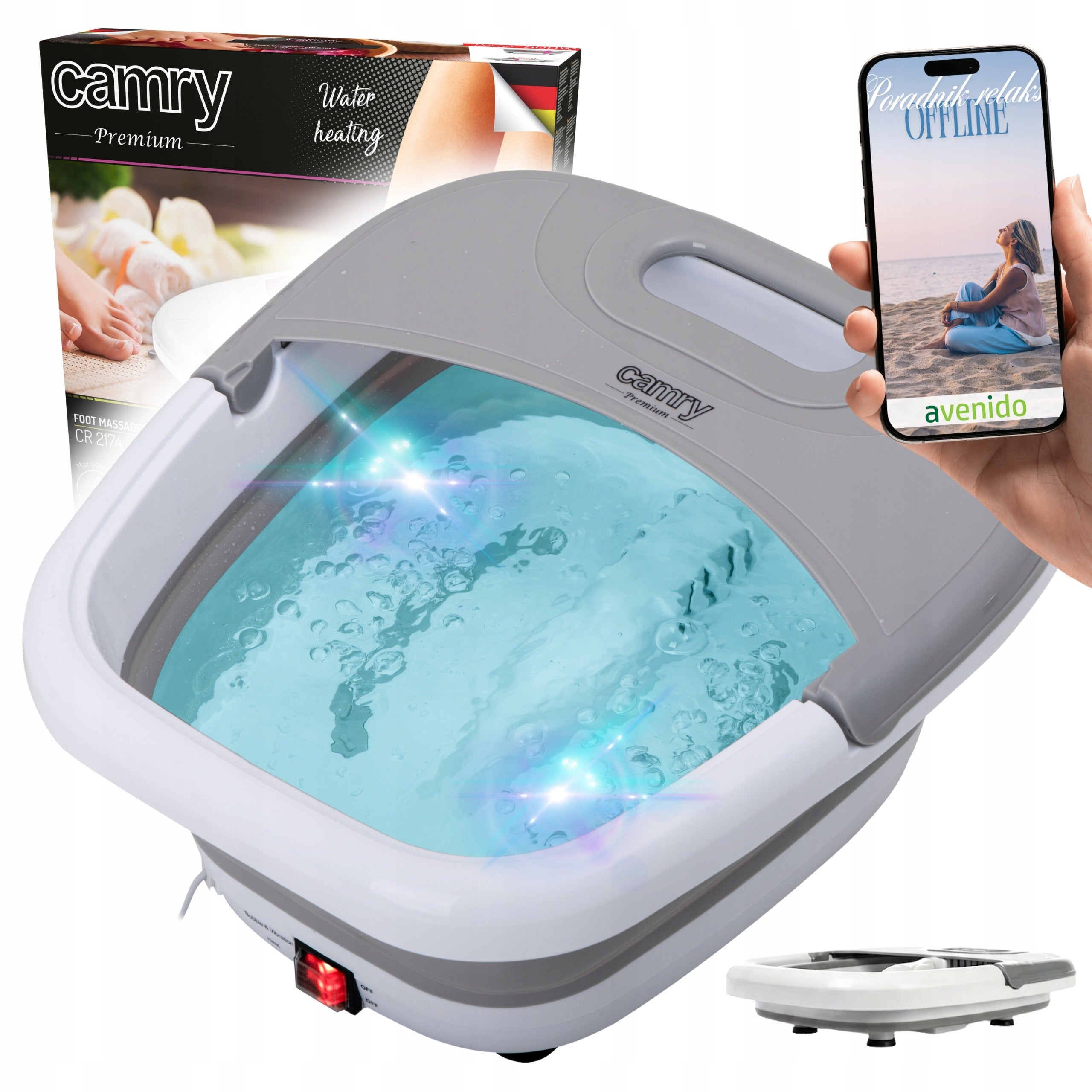 FOOT WATER MASSAGER HYDROMASSAGER HEATING Vibration Bubble Massage