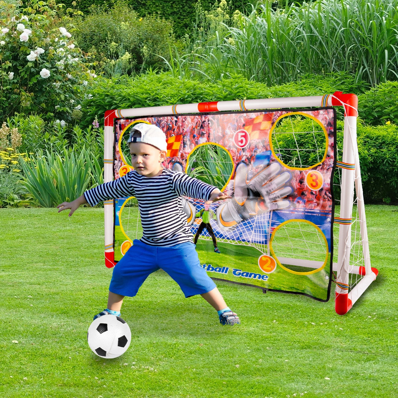 FOOTBALL GOAL FOOTBALL TRAINING PORTABLE WITH NET + BALL MAT Manufacturer code 110302