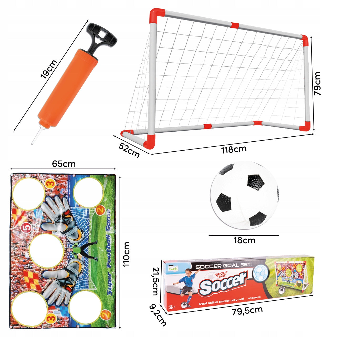 FOOTBALL GOAL FOOTBALL TRAINING PORTABLE WITH NET + BALL MAT Packaging status original