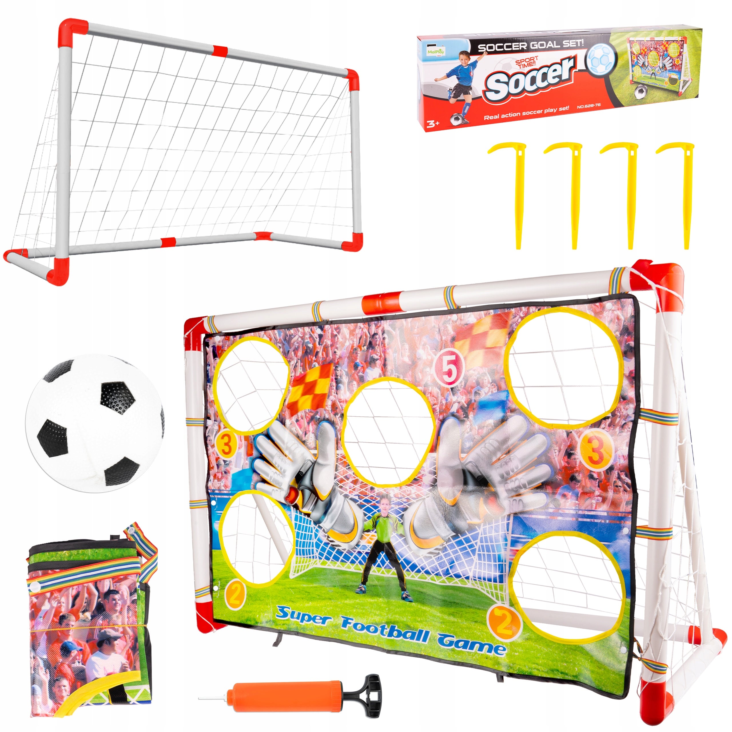 FOOTBALL GOAL FOOTBALL TRAINING PORTABLE WITH NET + BALL MAT