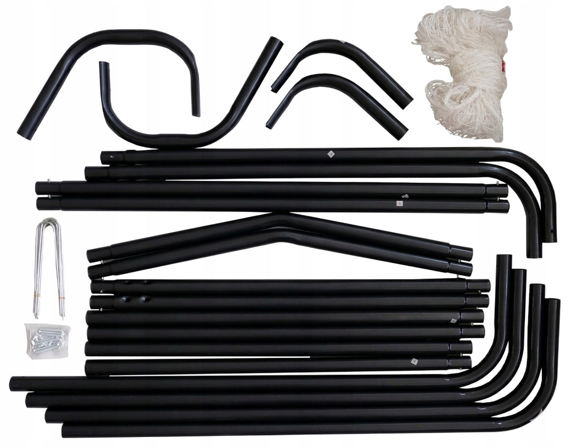 FOOTBALL GOAL LARGE 240x170 METAL WITH NET FOR FOOTBALL JET5 BLACK Kid's age 3＋ years