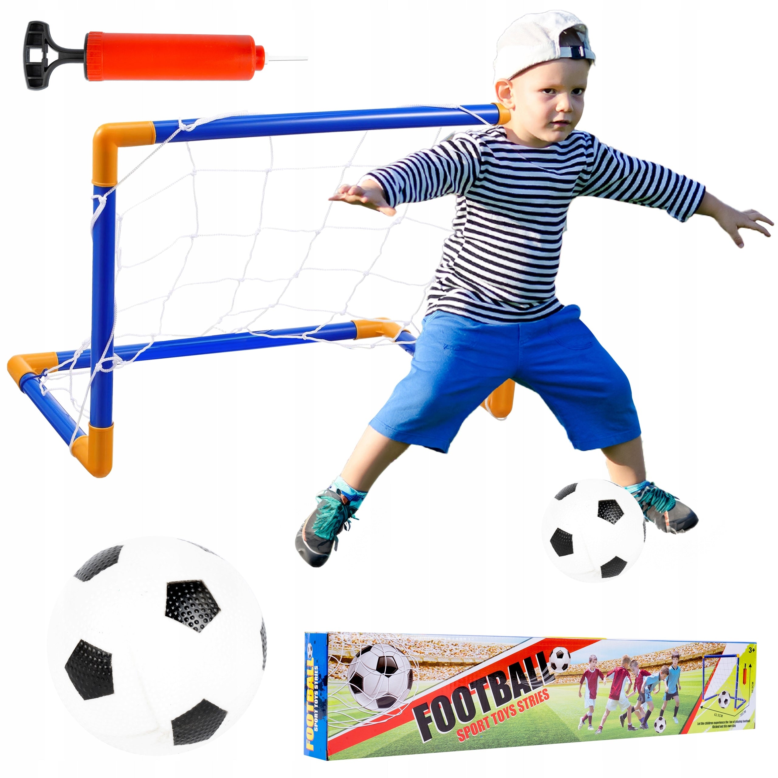FOOTBALL GOAL TRAINING FOOTBALL SET TO ASSEMBLE FOR CHILDREN Packaging status original