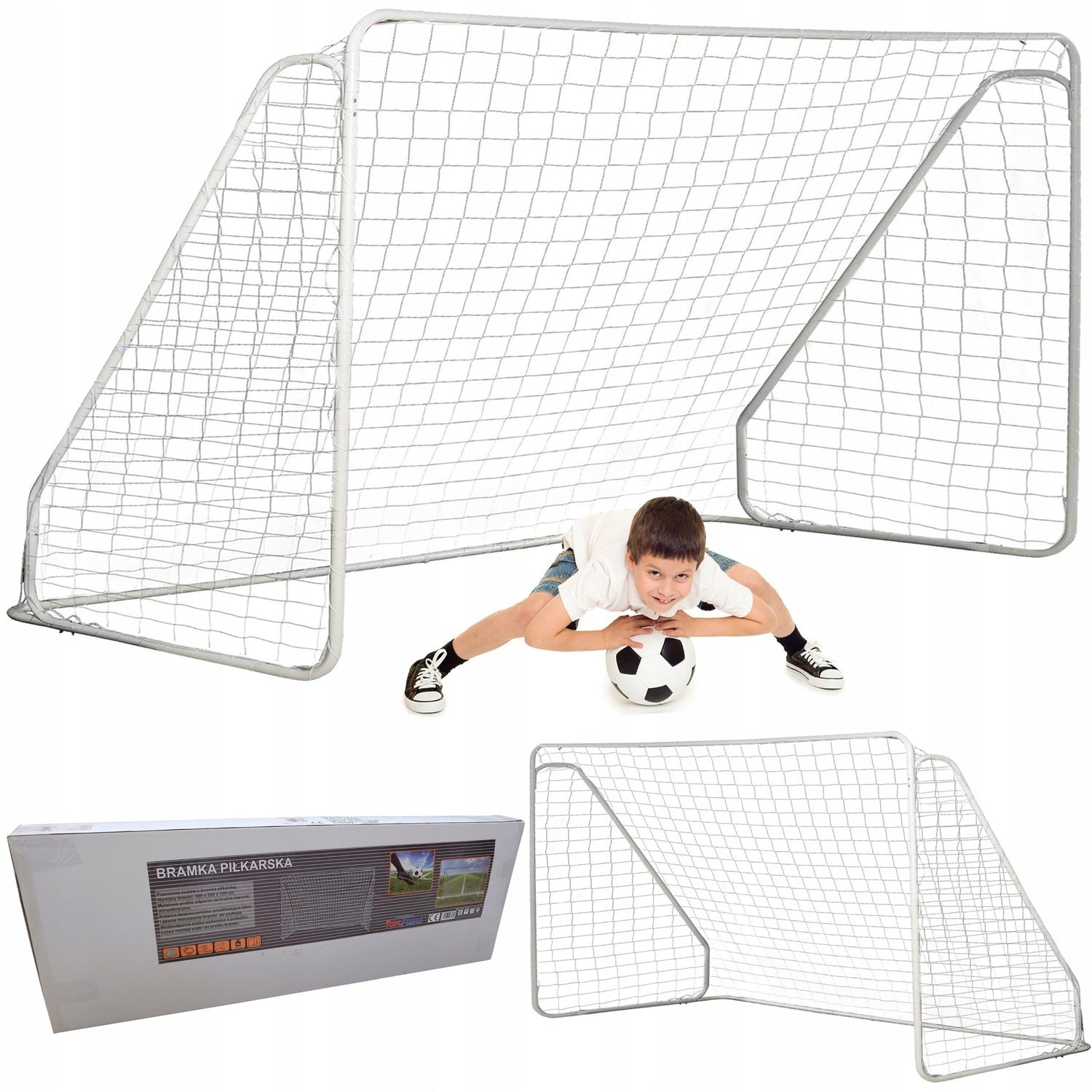 FOOTBALL GOAL WITH MESH METAL LARGE 300x200x120 XXL TRAINING JET5