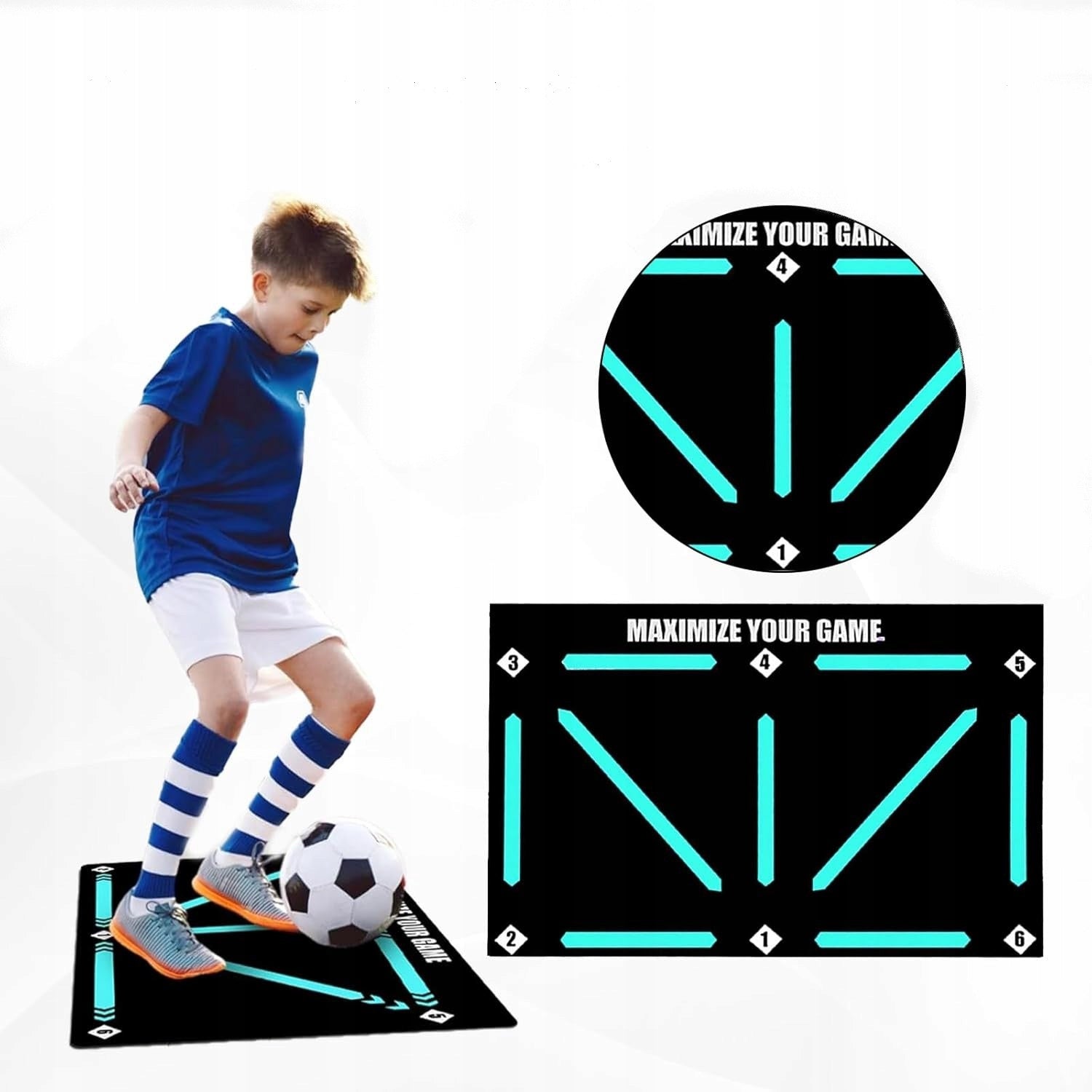 FOOTBALL TRAINING MAT LEARNING TO CONTROL A CHILD'S BALL AT HOME 60x90cm Manufacturer code Mata treningowa piłkarska