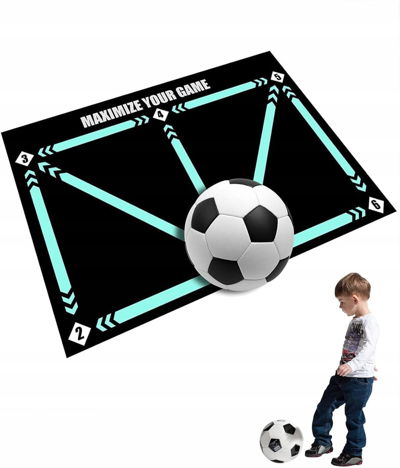 FOOTBALL TRAINING MAT LEARNING TO CONTROL A CHILD'S BALL AT HOME 60x90cm Packaging status original