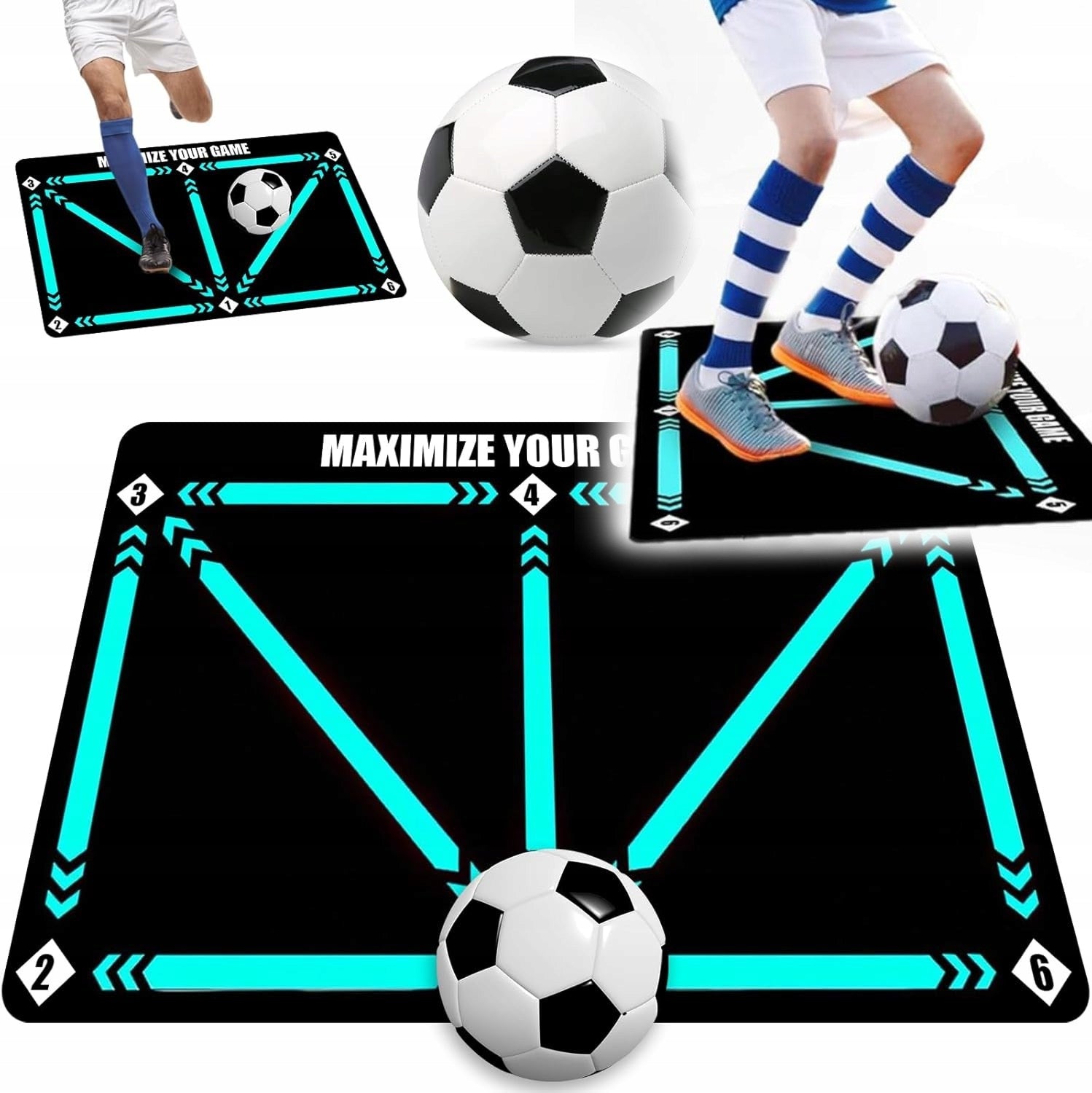 FOOTBALL TRAINING MAT LEARNING TO CONTROL A CHILD'S BALL AT HOME 60x90cm