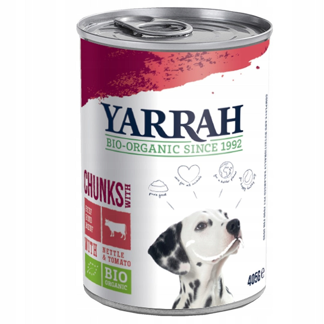 (FOR ADULT DOG) FOOD WITH BEEF, NETTLE AND TOMATO BIO 405 g - YARR