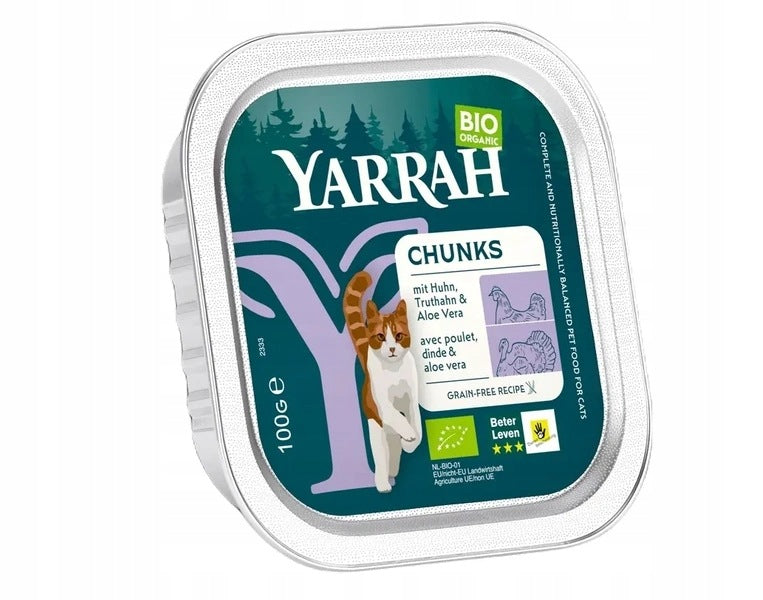 (FOR CAT) CHICKEN AND TURKEY PIECES WITH ALOE BIO 100 g - YARRAH