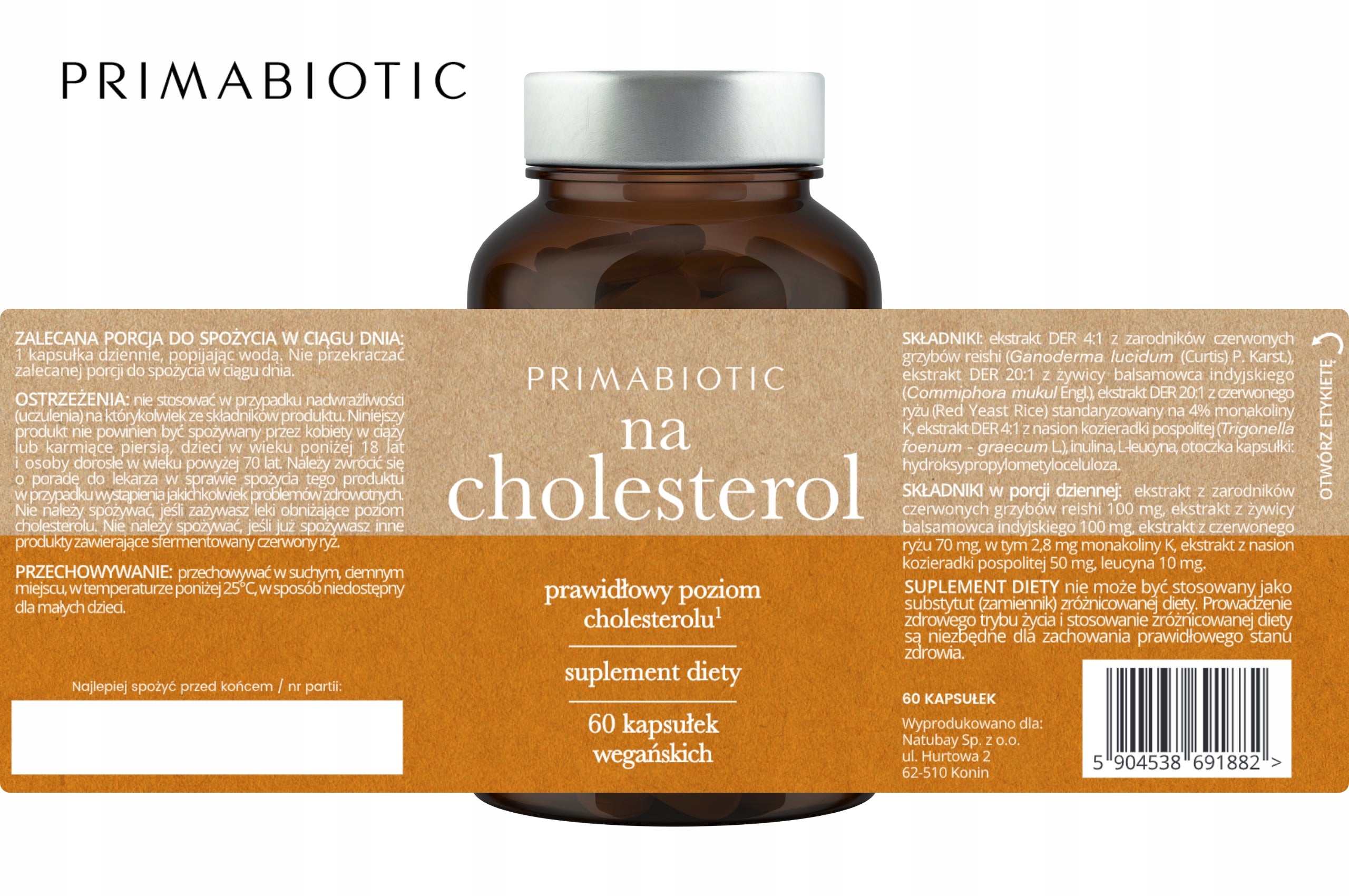 FOR CHOLESTEROL PRIMABIOTIC 60 capsules Manufacturer code 5904538691882