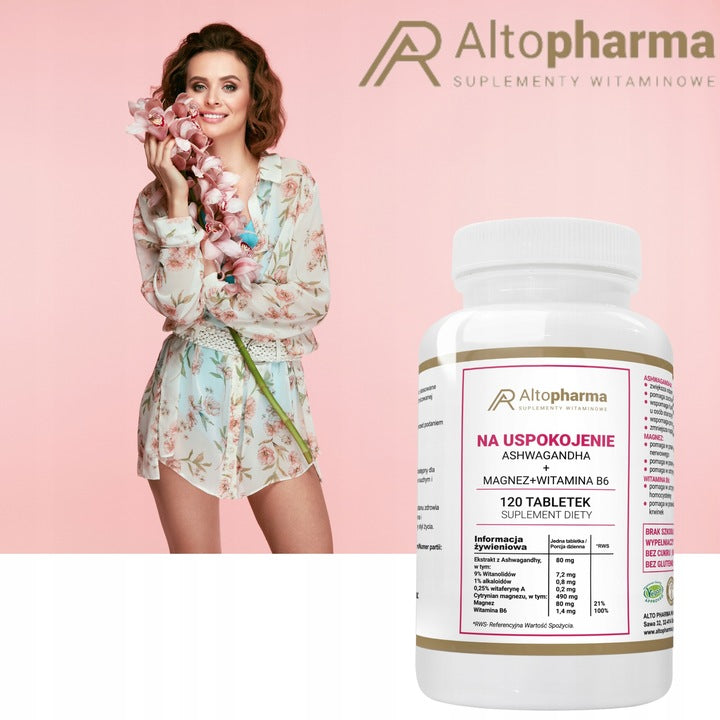 FOR SEDATION ASHWAGANDA + MAGNESIUM + VIT B6 Alto Pharma 120 tabl. Brand Alto Pharma