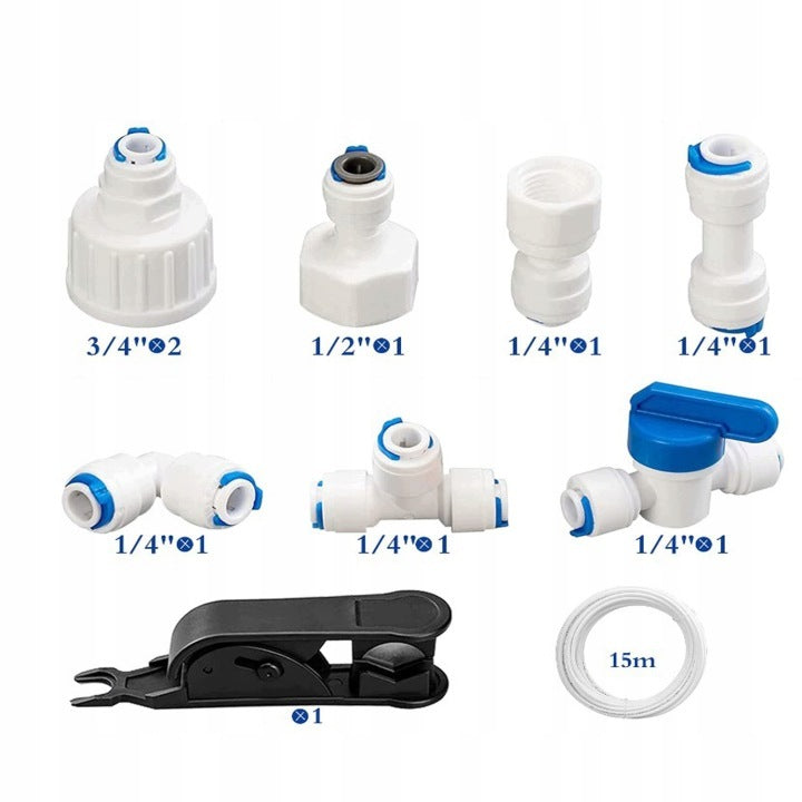 FOR SET TUBE PP 15M 1/4 INCH FOR WATER FILTER QUICK COUPLER TAP Brand no brand