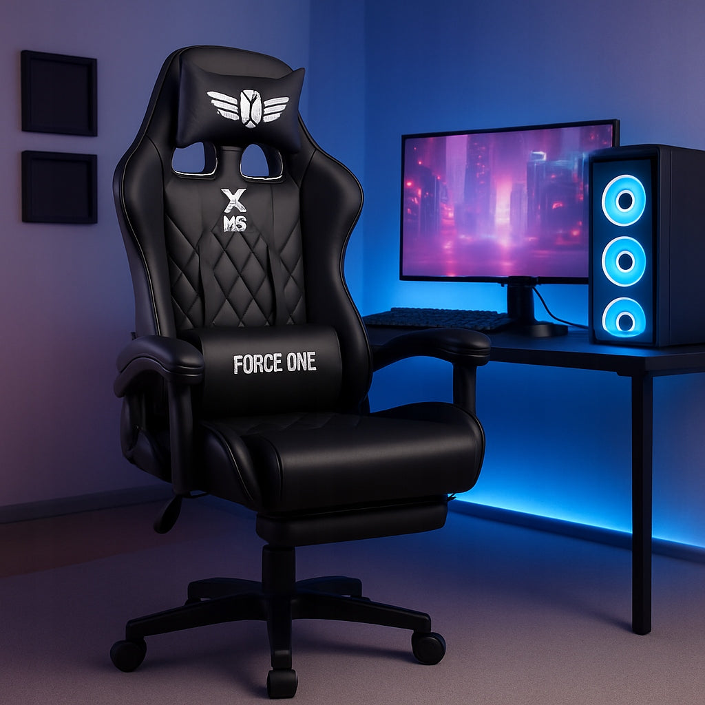 FORCE ONE | Adjustable Bucket Gaming Chair | Massage | Footrest |X ONE Manufacturer code FORCE ONE