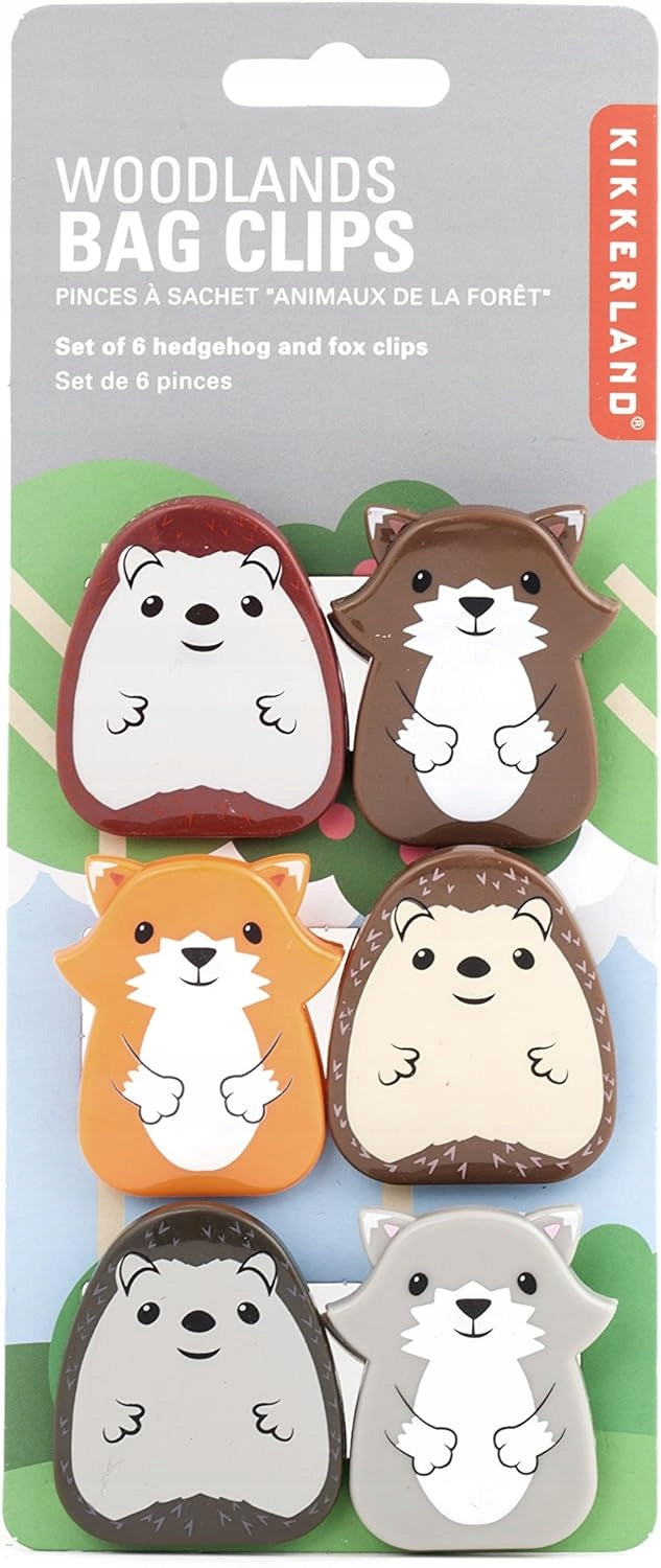 FOREST ANIMAL BAG CLIPS SET OF 6 CUTE