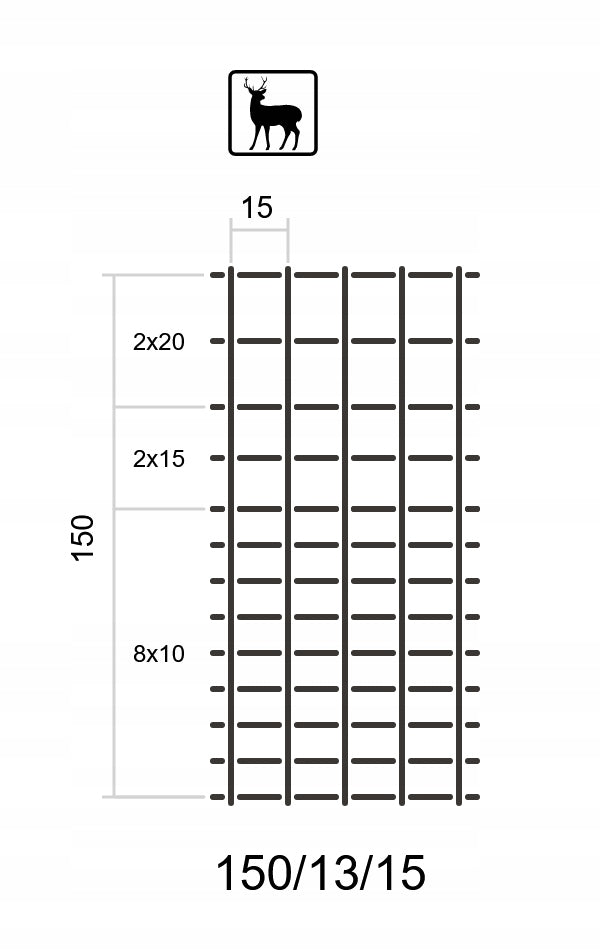 FOREST FENCE MESH 150cm height roll 50m Manufacturer code 1501315