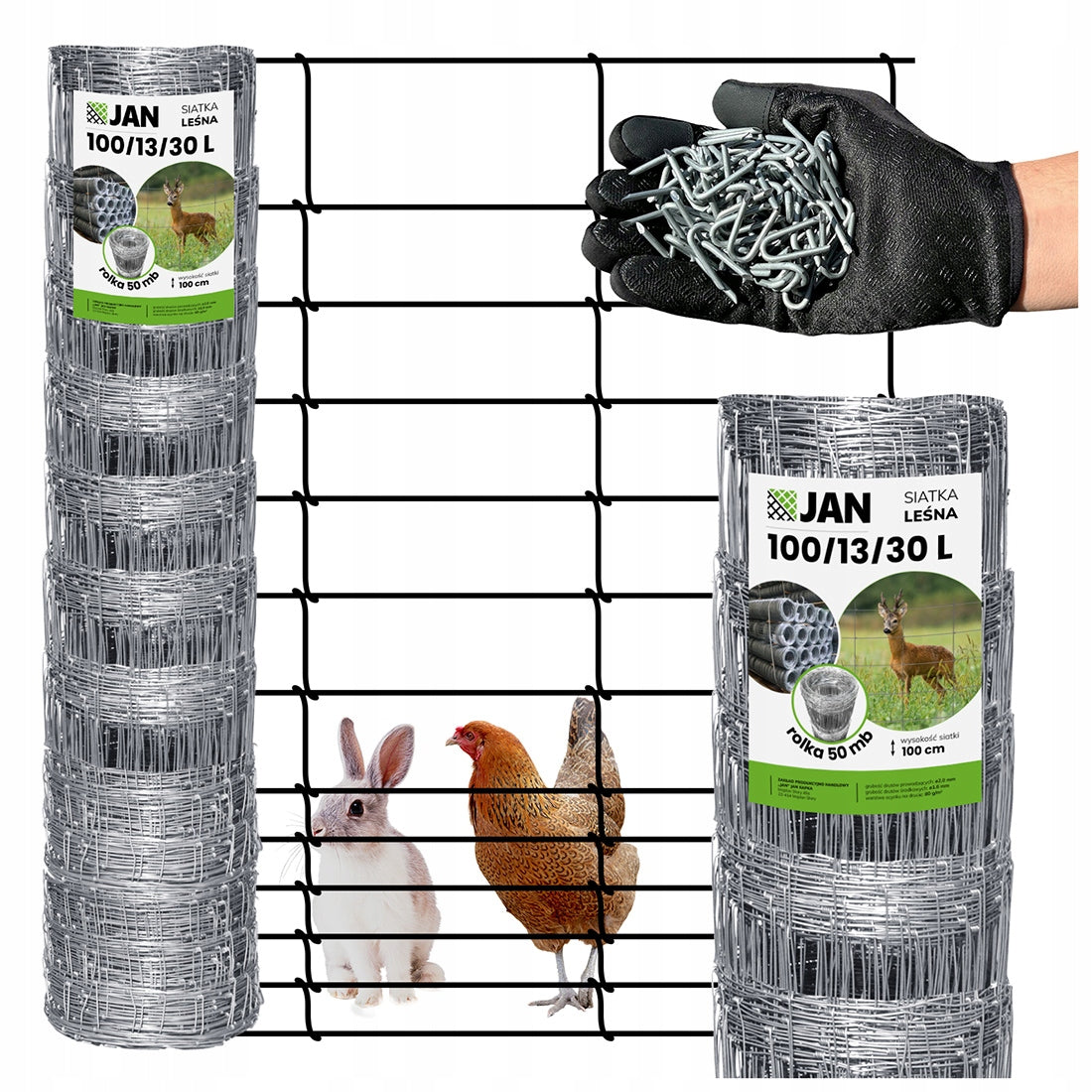 FOREST Fence MESH H 100/13/30 L 50m FREEBIE DENSE for chicken HARE