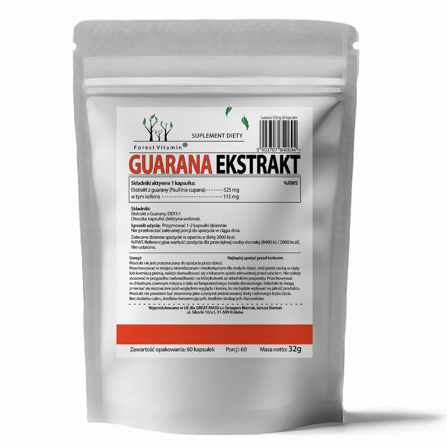 FOREST STRONG GUARANA CAFFEINE 60 KAPS AGITATION Brand Forest Vitamin