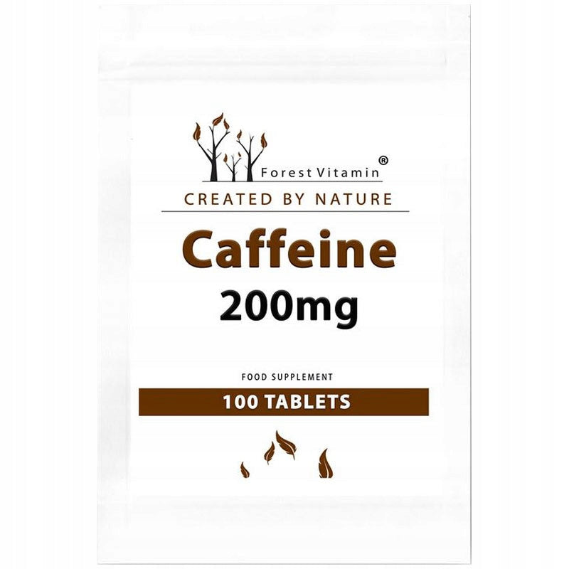 FOREST VITAMIN Caffeine 200mg 100tabs ENERGY MENTAL PERFORMANCE VITALITY