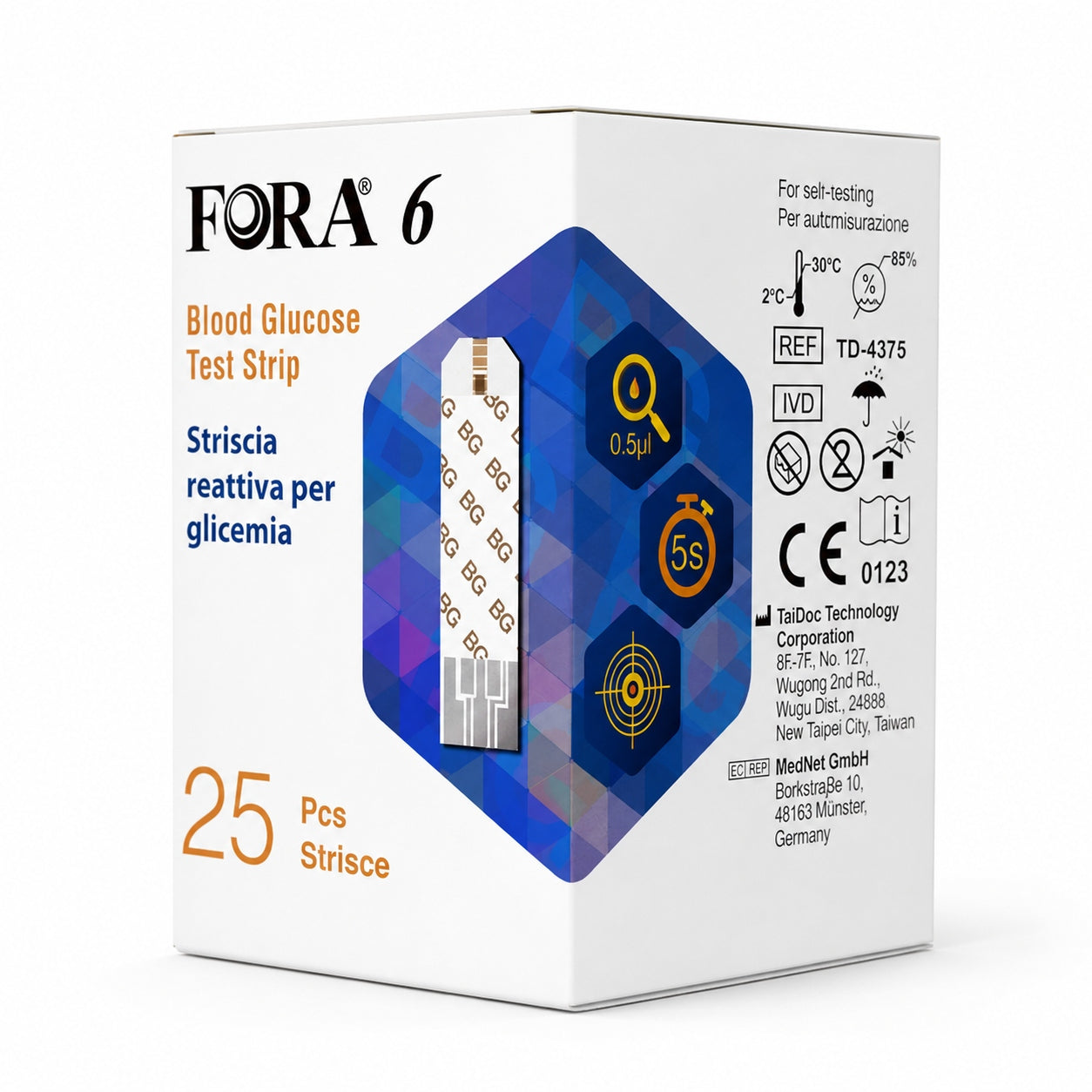 FORUM TEST STRIPS FOR GLUCOSE METER 25 PIECES GLUCOSE MEASUREMENT