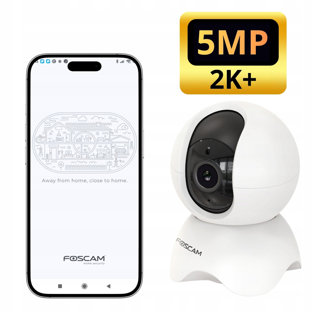 FOSCAM CAMERA X5 5MP WIFI ROTATING, MOTION DETECTION,PUSH,TALK