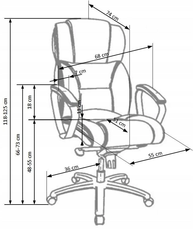 FOSTER Armchair Light Brown Halmar Cabinet Swivel Leather For Office Home Brand Halmar
