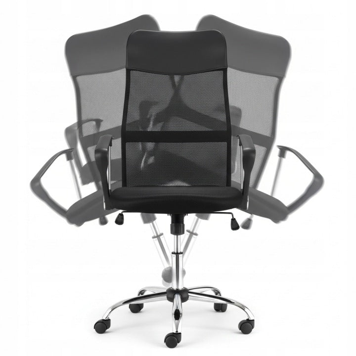 FOTEL BIUROWY OBROTOWY ERGONOMICZNY SIATKA BIURKA REGULOWANY CZARNY OPARCIE Medical device no