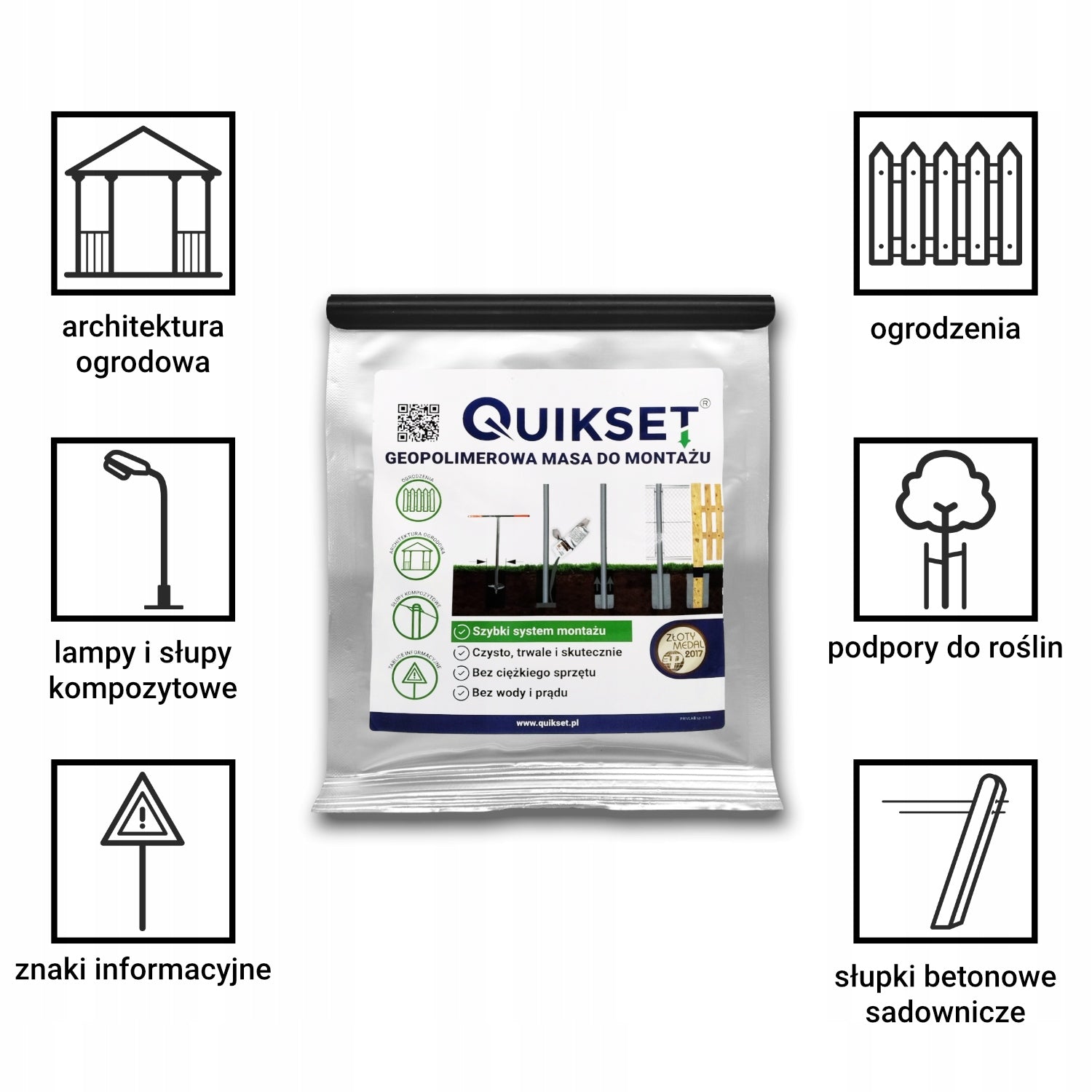 FOUNDATION SYSTEM Quikset 700 ml for posts geopolymer mass
